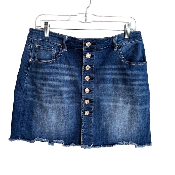 Indigo Rein button up jean skirt 12 - Picture 2 of 7
